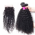 Brazilian Curly Weave Hair 4 Bundles With Closure