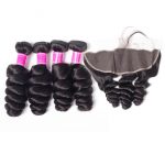 Brazilian Loose Wave 4 Bundles With Frontal Closure