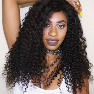 Brazilian Remy Curly Wave 4 Bundles With Lace Frontal
