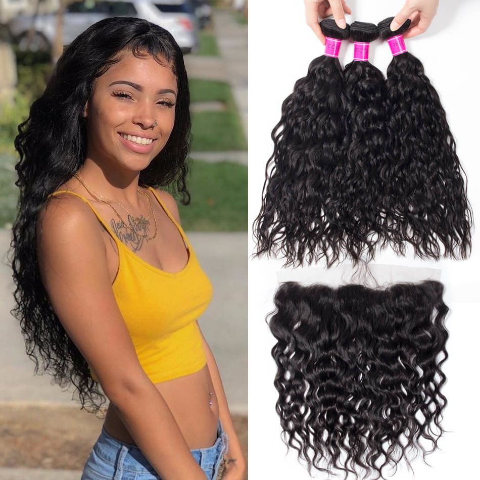 Brazilian Wet And Wavy Hair 4 Bundles With Frontal Recool Hair