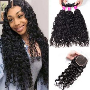 Brazilian water wave 3 bundles with closure