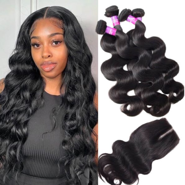 Indian 4 bundles with closure