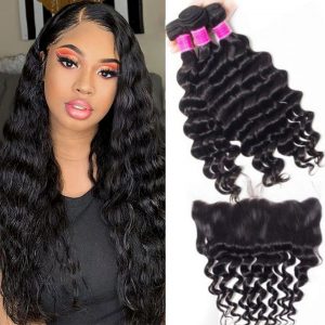 Malaysian loose deep 3 bundles with frontal
