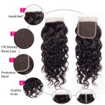 Brazilian Human Hair Water Waves Bundles With Lace Closure