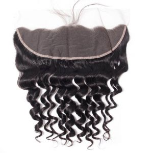 10A Loose Deep Human Hair Extensions 13x4 Frontal