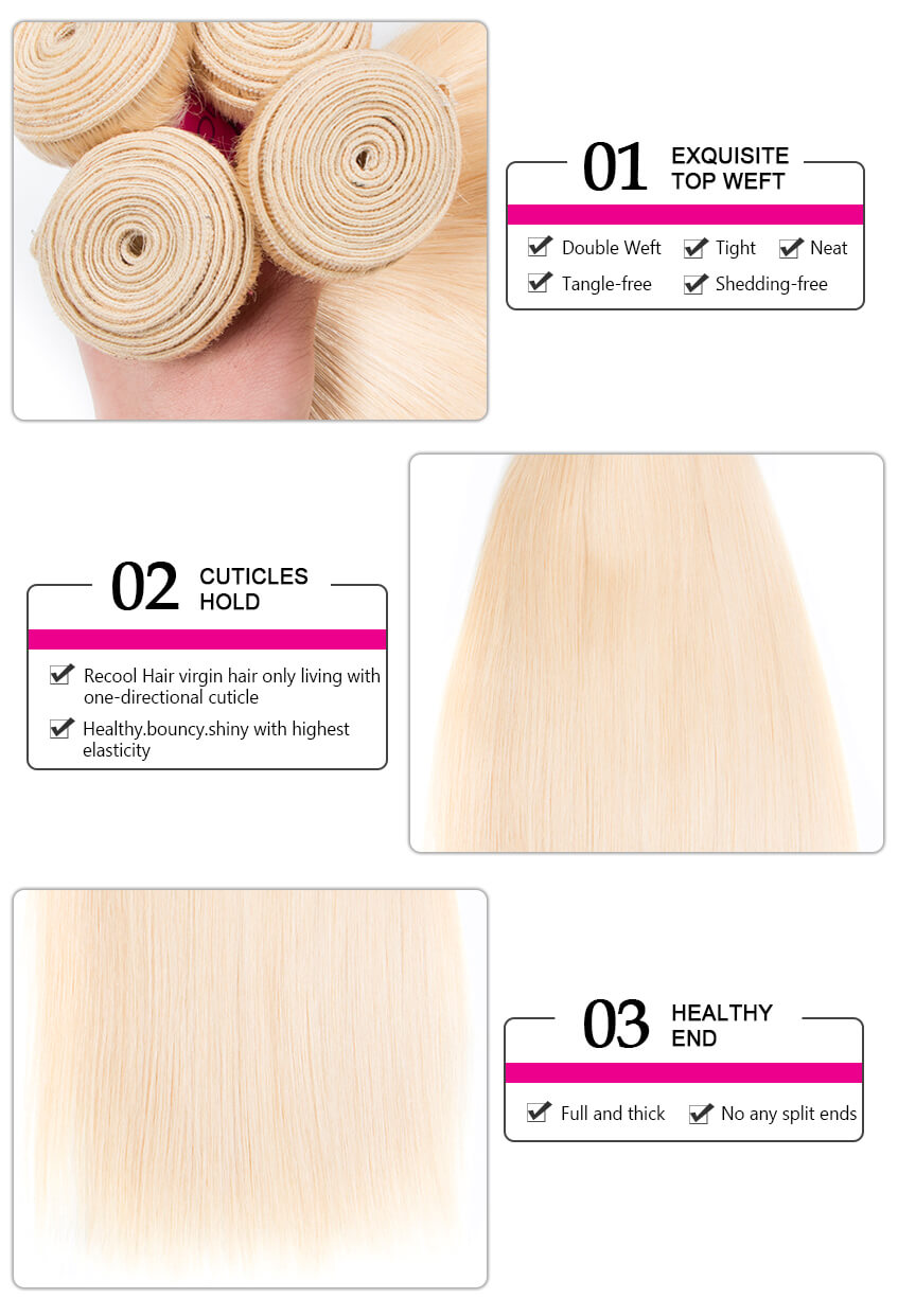 Blonde Color Brazilian Straight Hair 10A Virgin Human Hair 613# Straight 4 Bundles Deals,buy human hair online