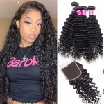 Brazilian deep curly 4 bundles with closure