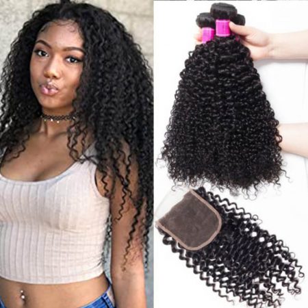 Indian Curly 3 bundles with closure