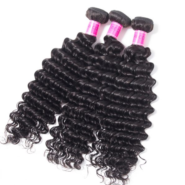 Indian Human Hair Deep Wave 4 Bundles Grade 10A