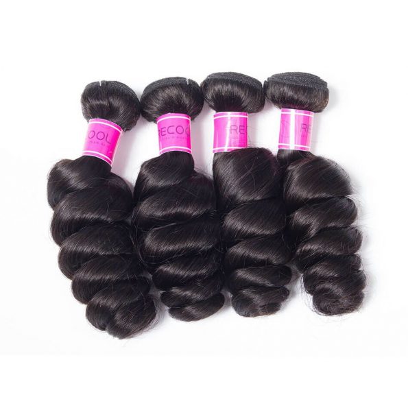 Indian Loose Wave Bundles 4 Bundles 100% Human Hair