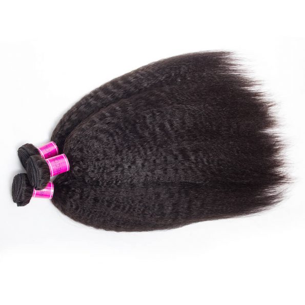 Indian Virgin Human Hair Kinky Straight Wave 4 Bundles