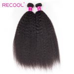 Indian Virgin Human Hair Kinky Straight Wave 4 Bundles