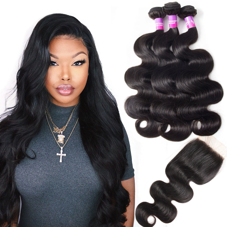 Peruvian Hair Body Wave 3 Bundles With Closure Sale Recool Hair