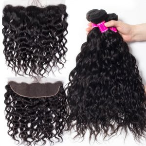 Peruvian Wet and Wavy Bundles With Frontal Sale