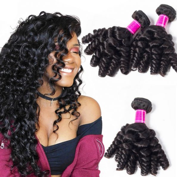 Peruvian human Hair Bundles Funmi Curly 3 Bundles