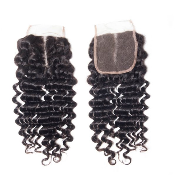 Virgin Hair Deep Wave Human Hair 4x4 Lace Closure 1 PCS