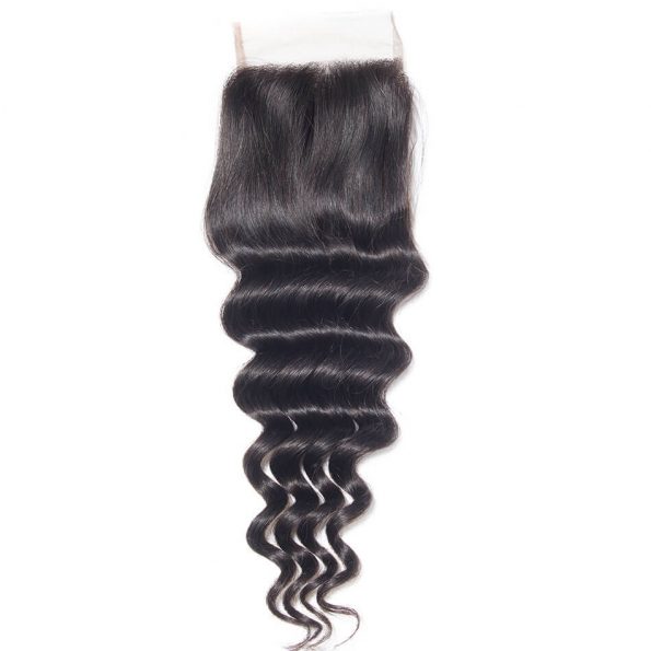 Virgin Hair Loose Deep Wave Human Hair 4x4 Lace Closure 1 PCS