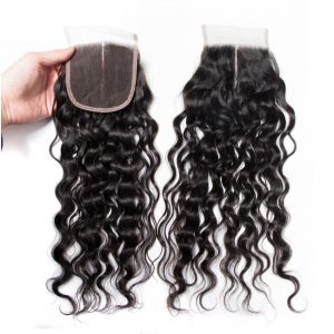 Wet and Wavy Human Hair Closure Water Wave 1 PCS