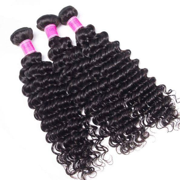 Wholesale Virgin Human Hair Indian Deep Wave 3 Bundles