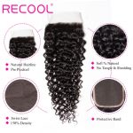 Virgin Hair Curly Wave Human Hair 4×4 Lace Closure 1 PCS