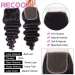 Malaysian Virgin Hair Loose Deep Wave 4 Bundles with Closure