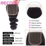 Virgin Hair Loose Wave Human Hair 4×4 Lace Closure 1 PCS