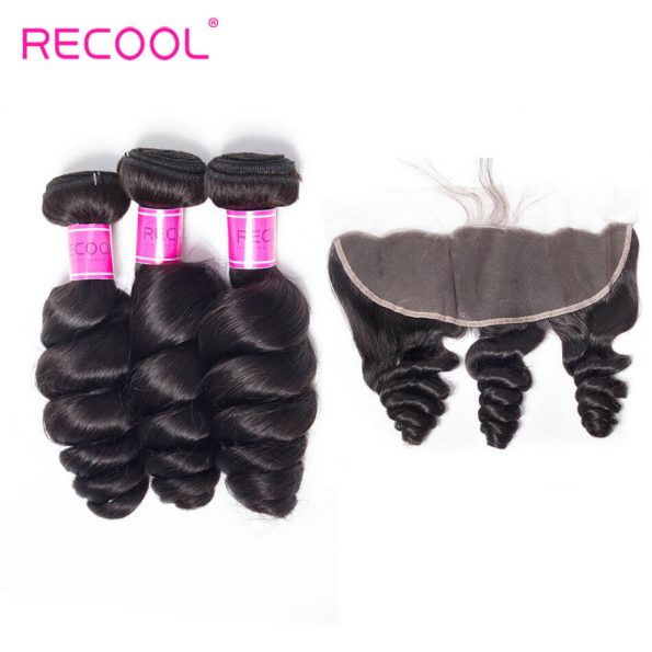 recool hair loose wave 3 bundles with frontal