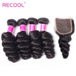 recool hair loose wave 4 bundles with closure