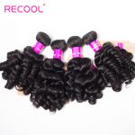Recool Malaysian Virgin Hair Bouncy Curly Weave 4 Bundles Funmi Hair 100% Remy Human Hair Bundles