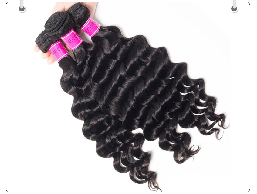 Human Hair loose deep Wave Bundles with Lace closure