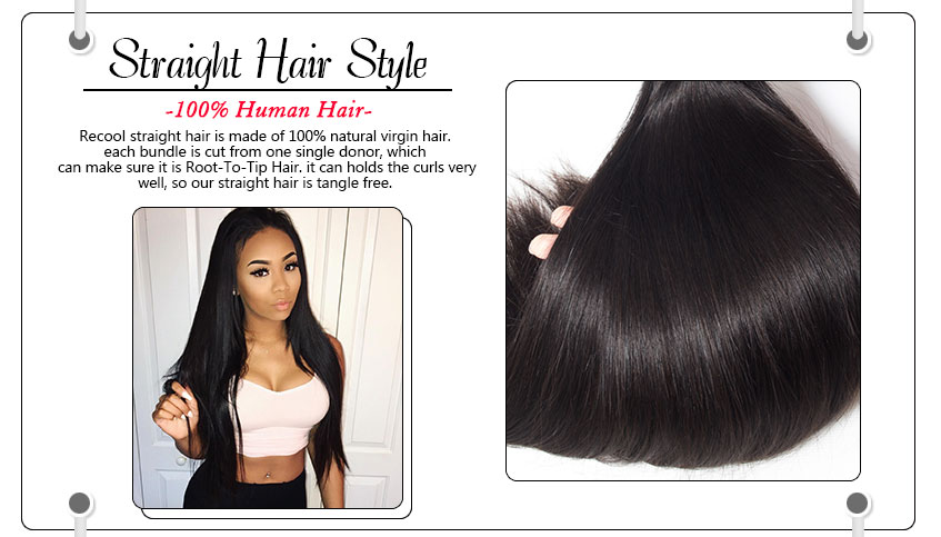 Recool Hair Straight Hair Bundles 8A Premium Remy Hair