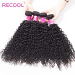 Recool Hair Malaysian Virgin Hair Curly Weave 4 Bundles Luxury Quality Remy Human Hair Extensions
