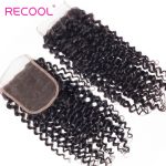 Recool Virgin Hair Curly Wave Human Hair 4*4 Lace Closure 1 PCS