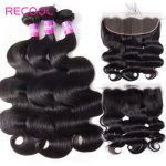 Recool Hair 8A Peruvian Virgin Body Wave With Frontal Best Human Hair Peruvian Hair 3 Bundles With Frontal Sale