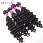 Recool Hair Loose Deep Wave Malaysian Virgin Hair 4 Bundles 100% Remy Human Hair Extension Bundles