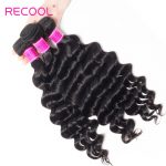 Recool Peruvian Hair Loose Deep Wave 3 Bundles Virgin Human Hair 8A Loose Deep Curly Hair Bundles