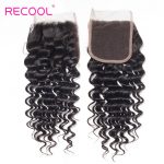 Virgin Hair Deep Wave Human Hair 4×4 Lace Closure 1 PCS