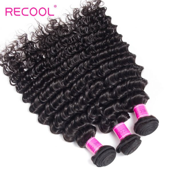 Hair Weave Bundles 3 Pcs/Lot Recool Hair Deep Wave Bundles Virgin Human Hair Bundles