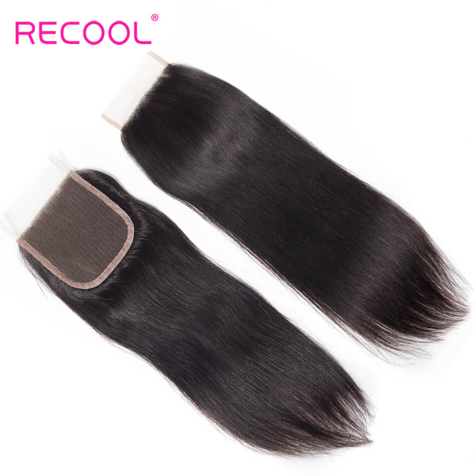 Recool Straight Human Hair 4*4 Lace Closure 1 PCS