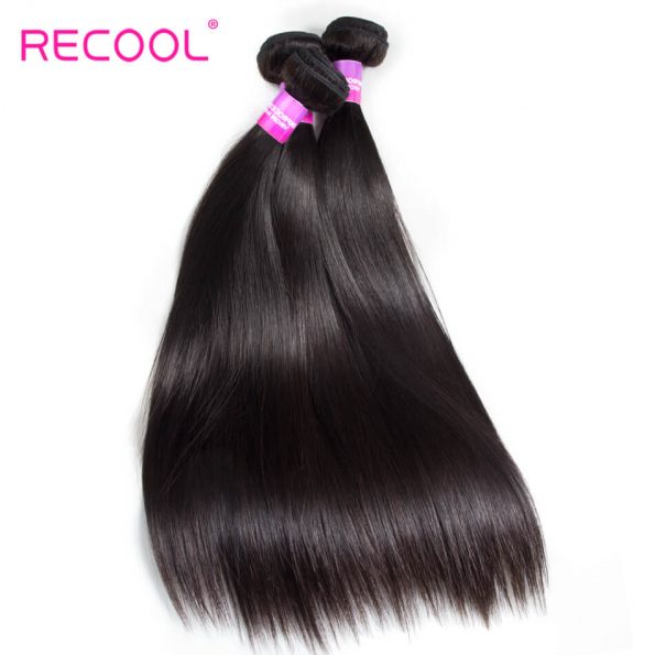 Recool Hair Malaysian Straight Hair 4 Bundles 100% Virgin Human Hair Weave Bundles 8A Premium Remy Hair