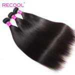 Recool Raw Indian Hair Straight 3 Bundles Remy Virgin Human Hair Weave Bundles 8A Best Quality