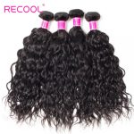 Indian Wet And Wavy Virgin Hair 4 Bundles With Lace Closure