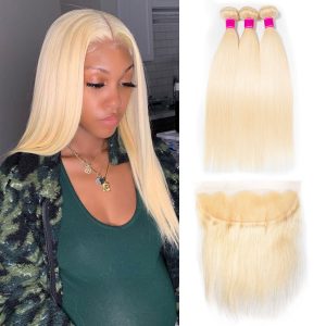 613 straight hair bundles with frontal