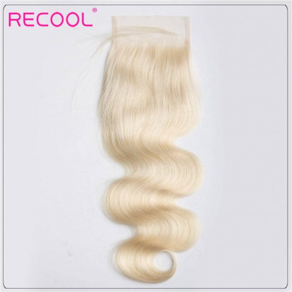 613 Blonde Human Hair Weaves Lace Closure