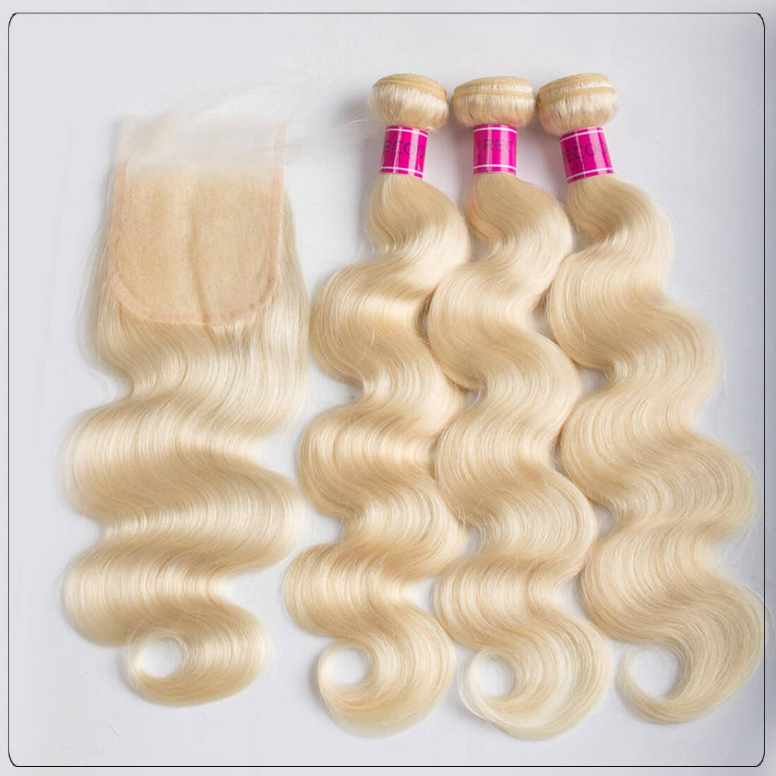 Brazilian 3 Bundles Body Wave 613 Blonde Human Hair Weaves With