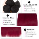 Ombre Color Hair 1B Burgundy Straight Remy Human Hair