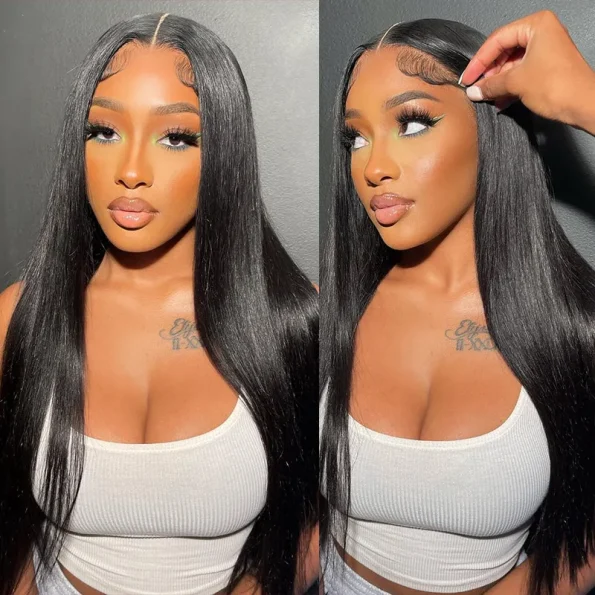 360 lace wig straight human hair