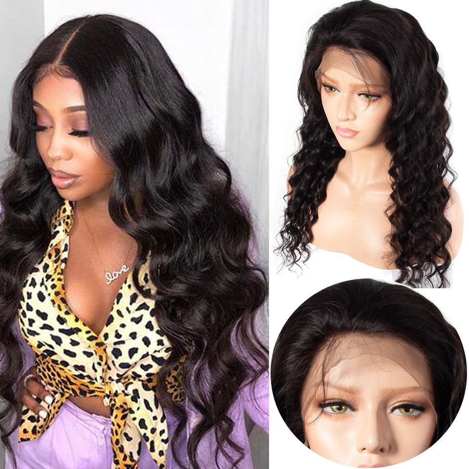 Brazilian Loose Deep Wave 13x4 Lace Front Human Hair Wigs Recool