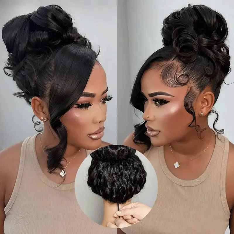 Drawstring MyOwn Hairline 360 Lace Body Wave Glueless Wig 100% Human Hair Pre Everything