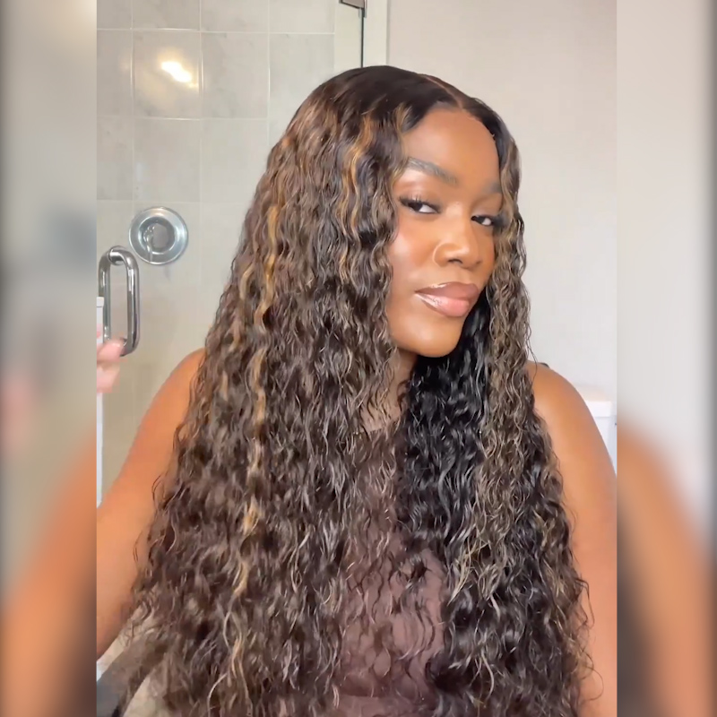highlight water wave wig
